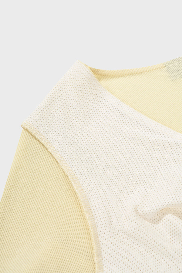 Enavant MIRA TWISTED CROP TOP in the color Lemon