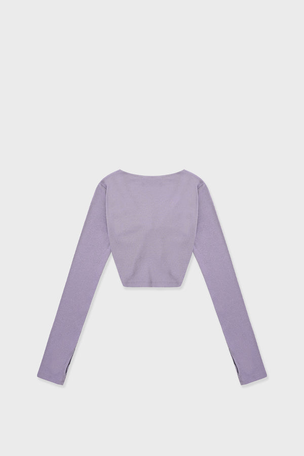 Enavant MIRA TWISTED CROP TOP in the color Lavender