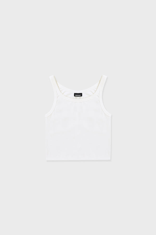 Enavant RAY RIBBED TANK TOP in the color White