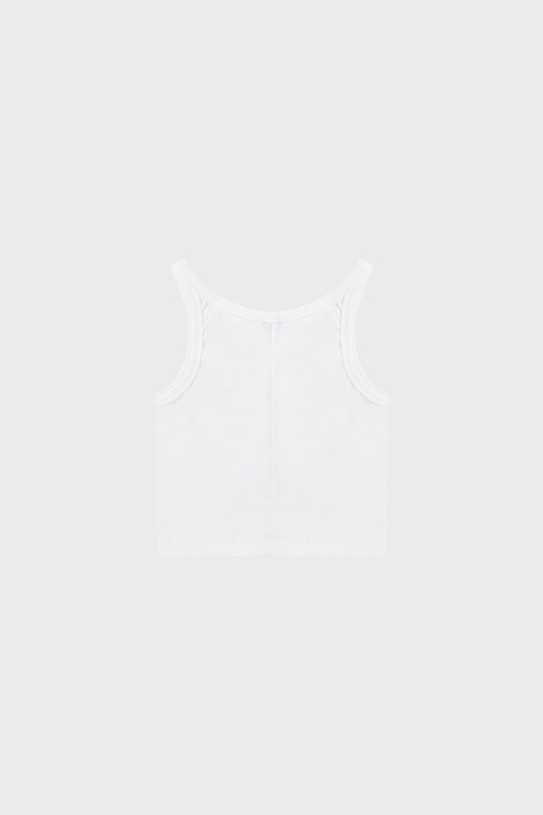 Enavant RAY RIBBED TANK TOP in the color White